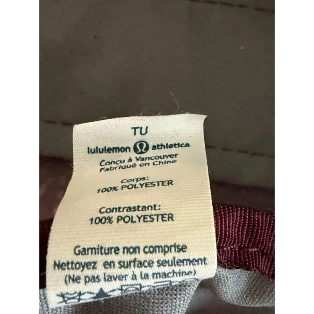Lululemon Yoga Mat Bag Burgundy Print Mesh Zip Carrier